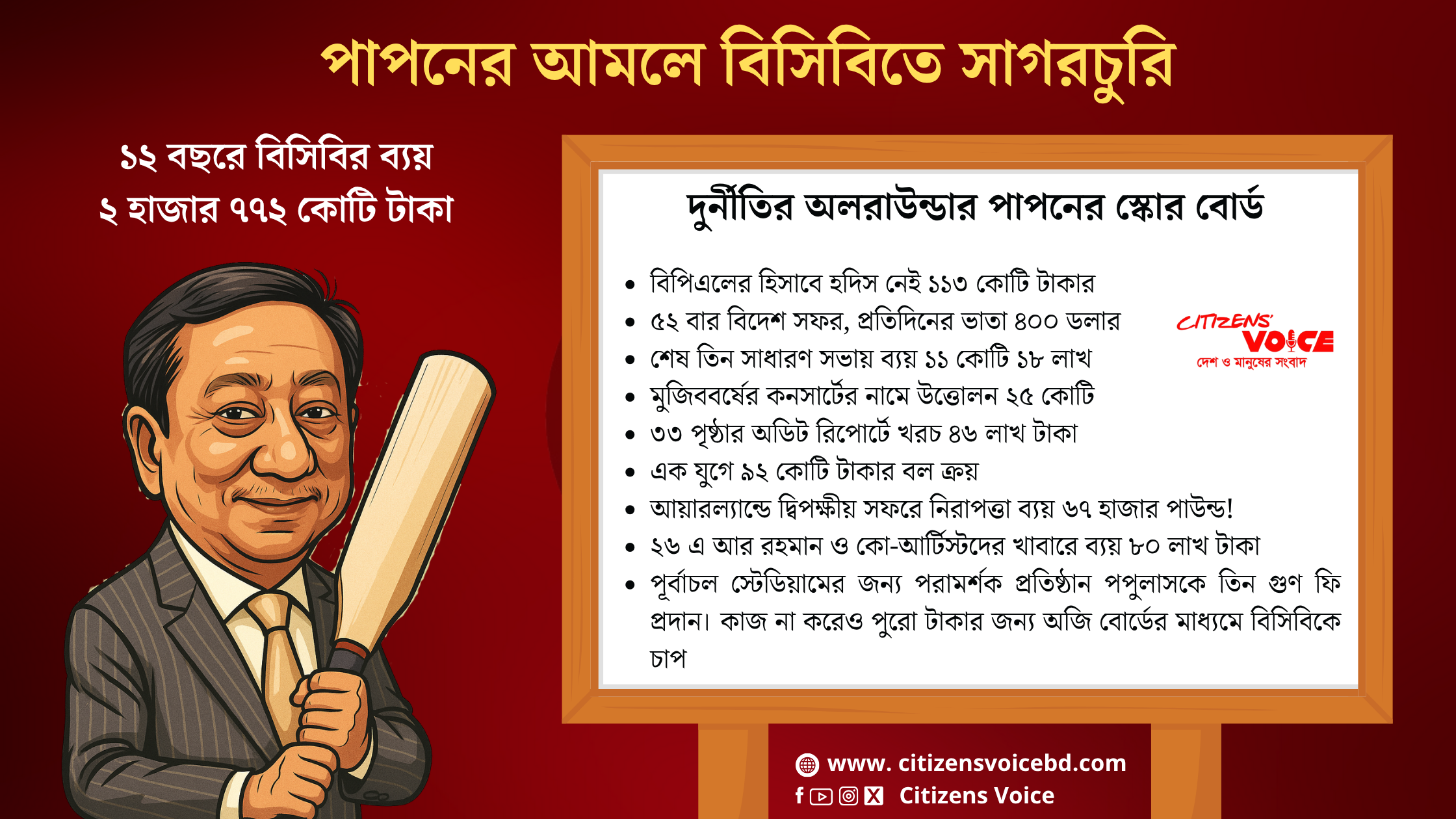 পাপনের আমলে বিসিবিতে সাগরচুরি