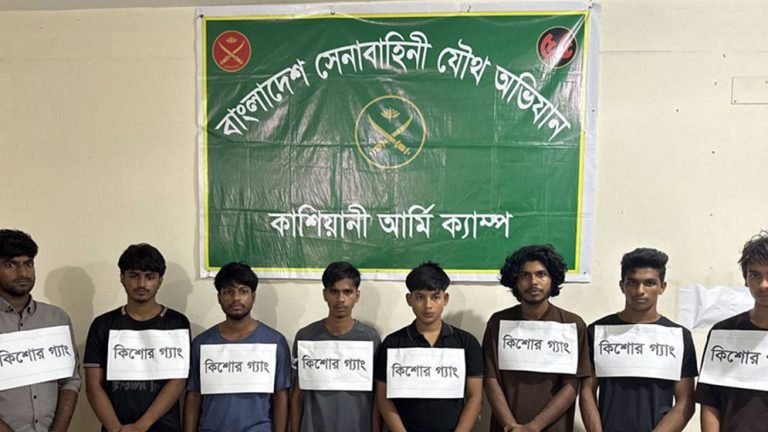 কাশিয়ানীতে কিশোর গ্যাং অভিযান: ৮ জনের কারাদণ্ড