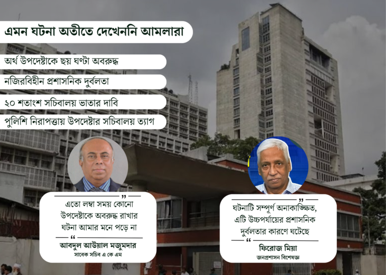 সচিবালয়ে ‘নজিরবিহীন’ অবরুদ্ধ অর্থ উপদেষ্টা—প্রশাসনিক দুর্বলতা কী স্পষ্ট?