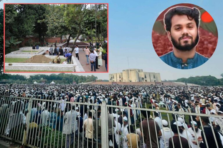 জাতীয় কবির পাশে শহীদ ওসমান হাদির দাফন সম্পন্ন