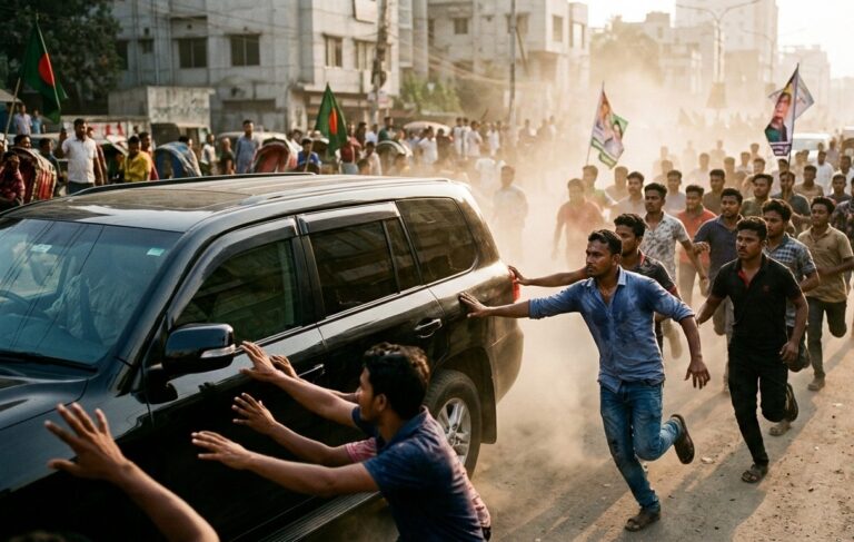 নেতার গাড়ির পেছনে দৌঁড়ানো—মেধার রাজনীতি নাকি দাসত্বের মিছিল?