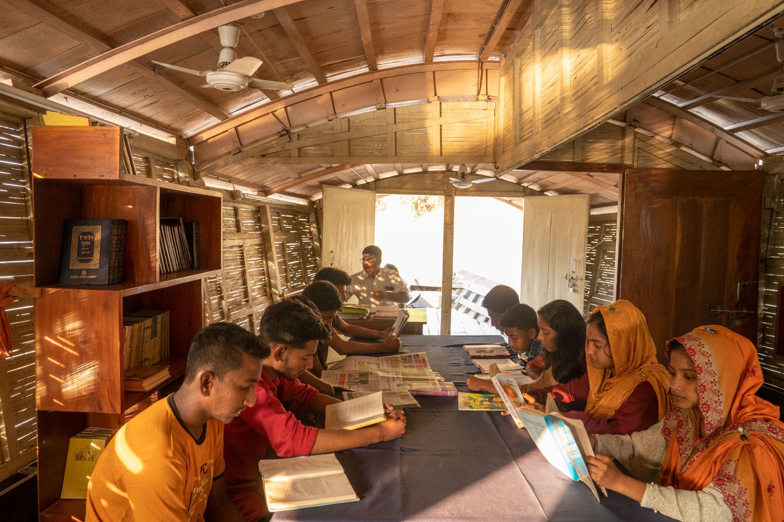 Underprivileged children of Chalanbil are getting the opportunity to study in a solar-powered floating school invented by Mohammad Rezwan.