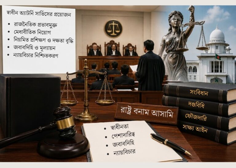 ন্যায়বিচার প্রতিষ্ঠায় কেন দরকার স্থায়ী অ্যাটর্নি সার্ভিস?