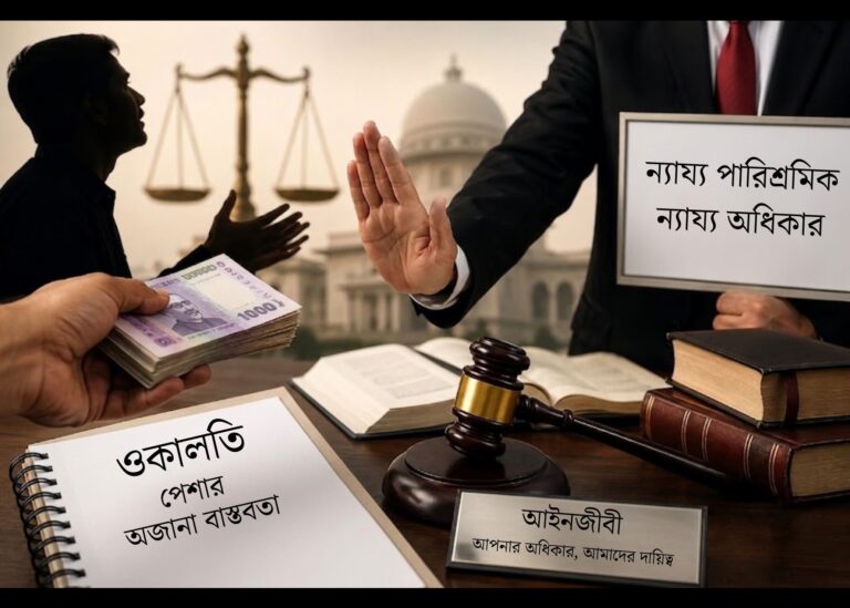 ন্যায়বিচার চাই কিন্তু আইনজীবীর ন্যায্য পারিশ্রমিক দিতে অনীহা—কেন এই দ্বৈত মানসিকতা?