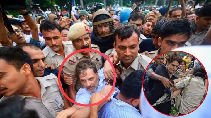 মোদির বাসভবনের সামনে রাহুল ও প্রিয়াঙ্কাসহ কংগ্রেস নেতাদের আটক